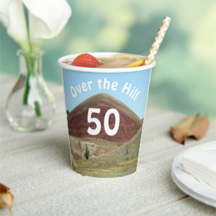 Over the Hill 50th Birthday Milestone Paper Cups