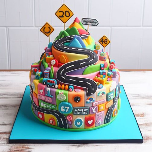  OVER THE HILL  BIRTHDAY CAKE CARD (Creator Uploaded)