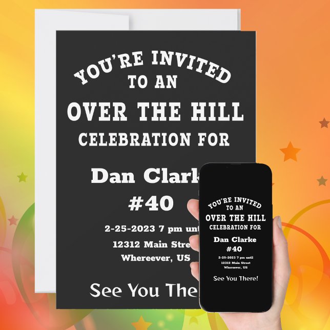 OVER THE HILL Birthday Celebration Invitation (Creator Uploaded)