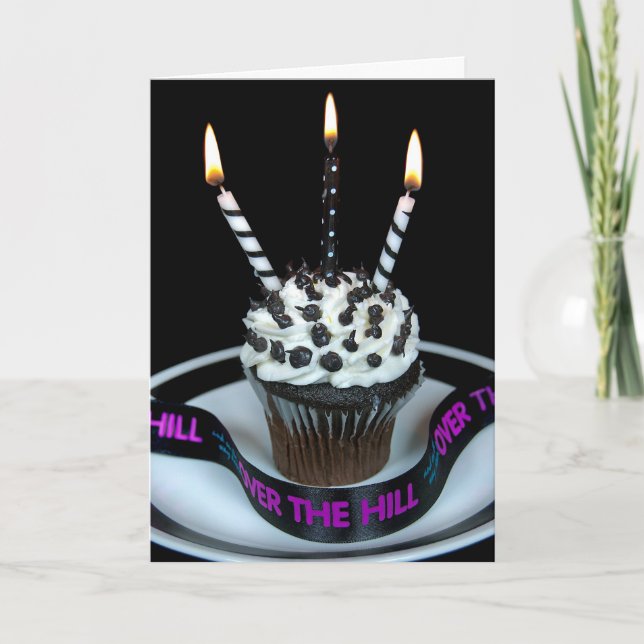 Over the Hill Birthday Cupcake Card (Front)