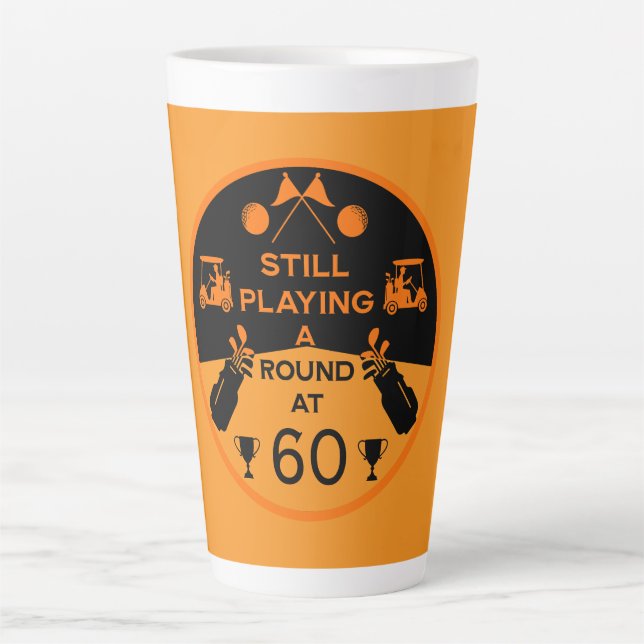 Over The Hill Birthday Golfer Latte Mug (Front)