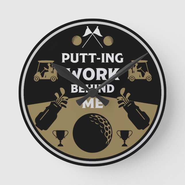 Over The Hill Birthday Golfer Round Clock (Front)