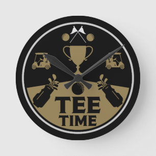 Over The Hill Birthday Golfer Round Clock
