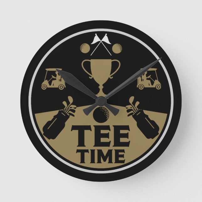 Over The Hill Birthday Golfer Round Clock (Front)