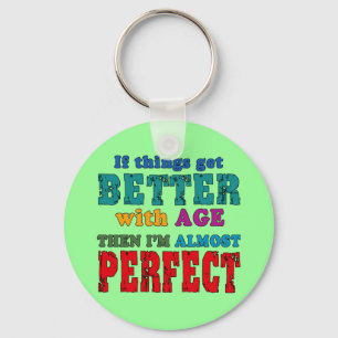 Over the Hill Birthday Humour Key Ring