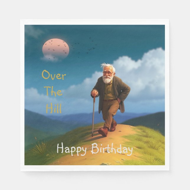 Over The Hill Birthday Napkin (Front)