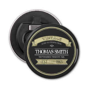 Over the hill Birthday Rustic Personalised gift Bottle Opener