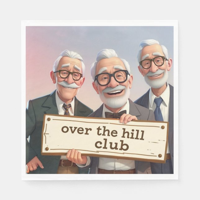 Over The Hill Club Napkin (Front)