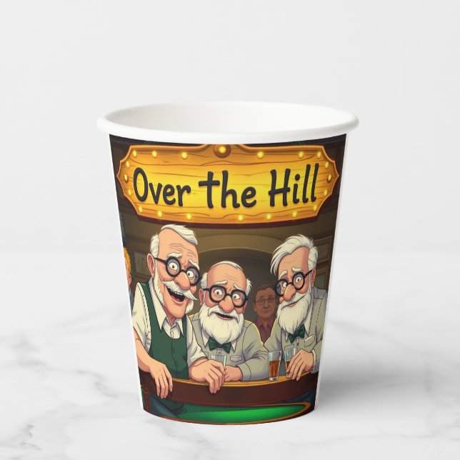 Over The Hill Club Paper Cups (Front)