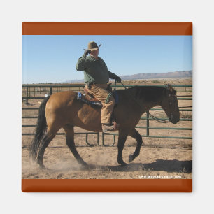 Over the Hill Cowboy and Horse - Western Humour Magnet