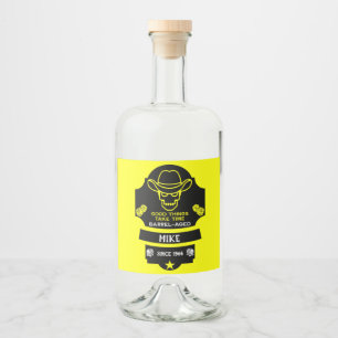Over The Hill Getting Old Liquor Bottle Label