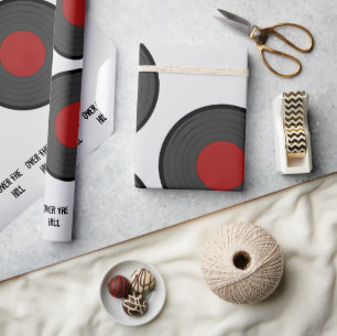 Over the Hill Rock N Roll Record Wrapping Paper