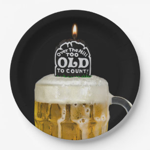 Over the Hill Tombstone Birthday Paper Plate