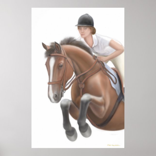 Over the Hurdle Equestrian Print (Front)