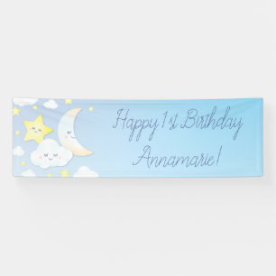Over the Moon and Stars Birthday Party Banner