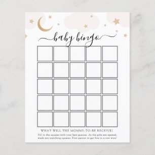 Over the Moon Baby Bingo Game Card