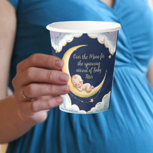 Over the moon Baby Celestial-Themed Baby shower Paper Cups