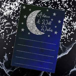 Over The Moon Baby Shower Advice Card