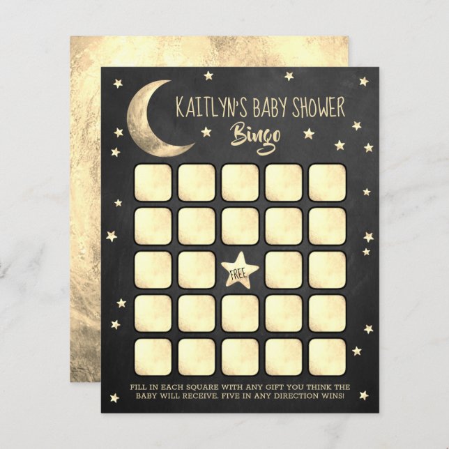 Over The Moon | Baby Shower Bingo (Front/Back)