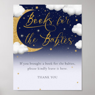 Over the Moon Baby Shower Books for Babies Sign