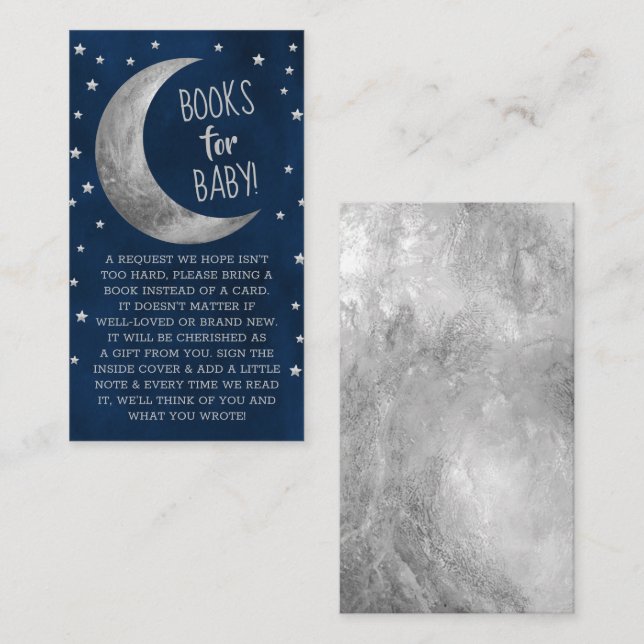 Over The Moon | Baby Shower Books For Baby Enclosu Enclosure Card (Front/Back)