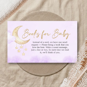 Over the Moon Baby Shower Books for Baby Enclosure Card