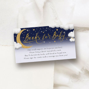 Over the Moon Baby Shower Books for Baby Enclosure Card