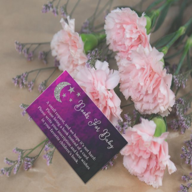 Over The Moon Baby Shower Books For Baby Enclosure Card (Creator Uploaded)