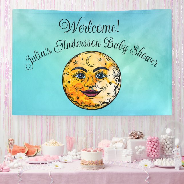 Over the Moon Baby Shower Celebration Banner (Party)