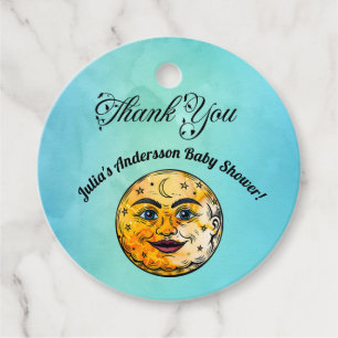 Over the Moon Baby Shower Celebration Favour Tags