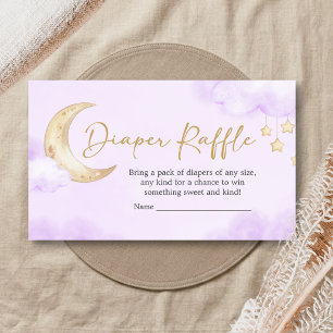 Over the Moon Baby Shower Diaper Raffle Enclosure Card