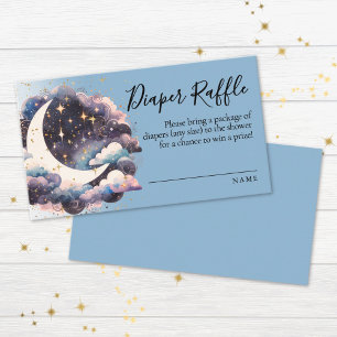 Over The Moon Baby Shower Diaper Raffle Enclosure Card