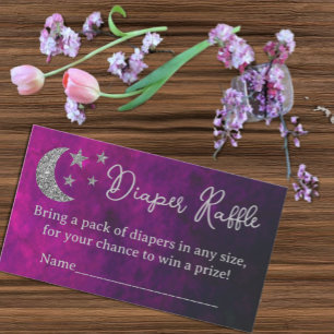 Over The Moon Baby Shower Diaper Raffle Enclosure Card