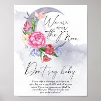 Over the Moon Baby Shower Don't say baby