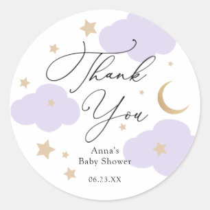 Over the Moon Baby Shower Gift Classic Round Stick Sticker
