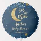 Over the Moon Baby Shower Gold Glitter Balloon