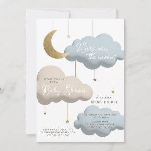 Over the Moon Baby Shower Invitation