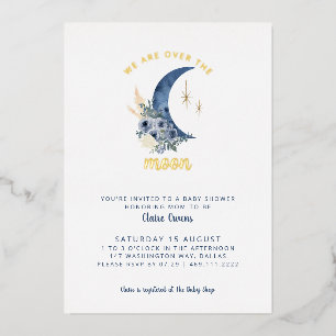 Over the Moon Baby Shower Invitation