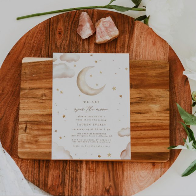 Over the Moon Baby Shower Invitation (Creator Uploaded)