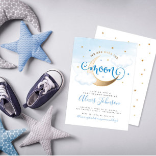 Over the Moon Baby Shower Invitation