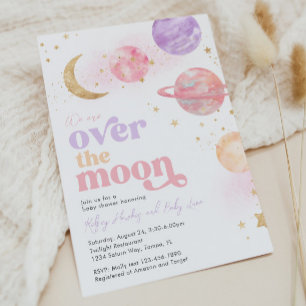 Over the Moon Baby Shower Invitation