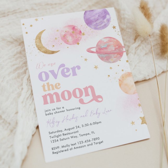 Over the Moon Baby Shower Invitation (Creator Uploaded)