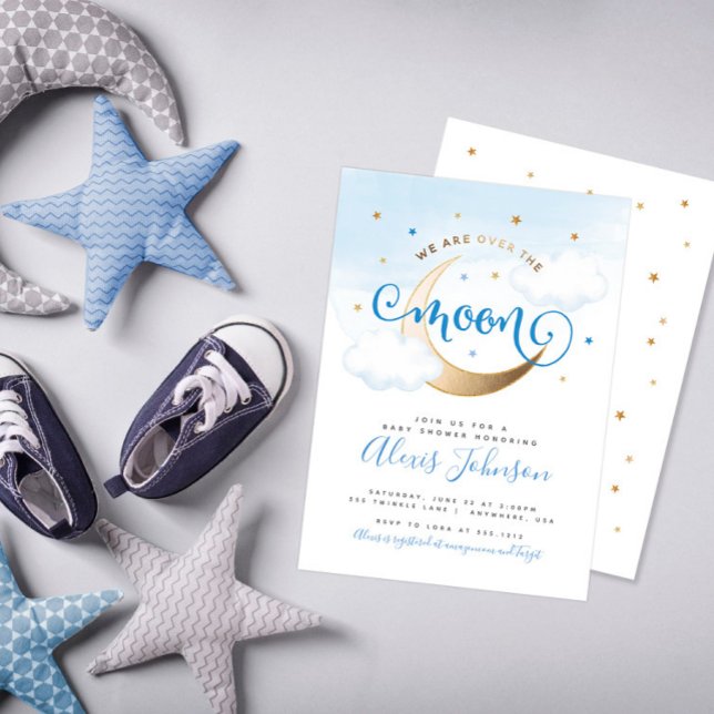 Over the Moon Baby Shower Invitation (Creator Uploaded)