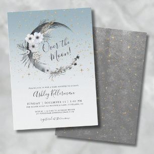 Over The Moon Baby Shower  Invitation
