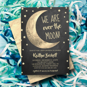 Over The Moon Baby Shower Invitation