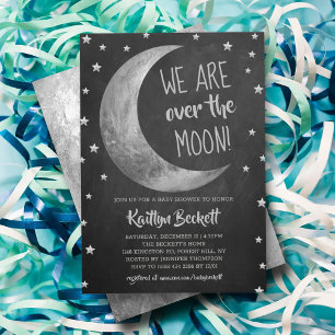 Over The Moon   Baby Shower Invitation