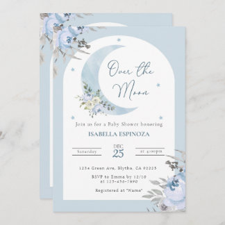 Over the Moon Baby Shower Invitation