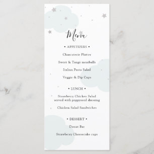 Over the Moon Baby Shower Menu