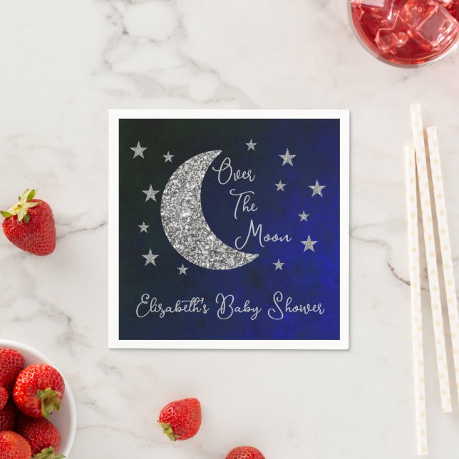 Over The Moon Baby Shower Napkin (Insitu)