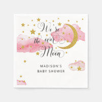 Over the Moon Baby Shower Napkins